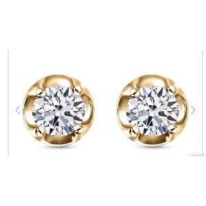 D'Joy Lab Grown Diamond (12) 0.20 Ctw Solitare Stud Earrings in 18K